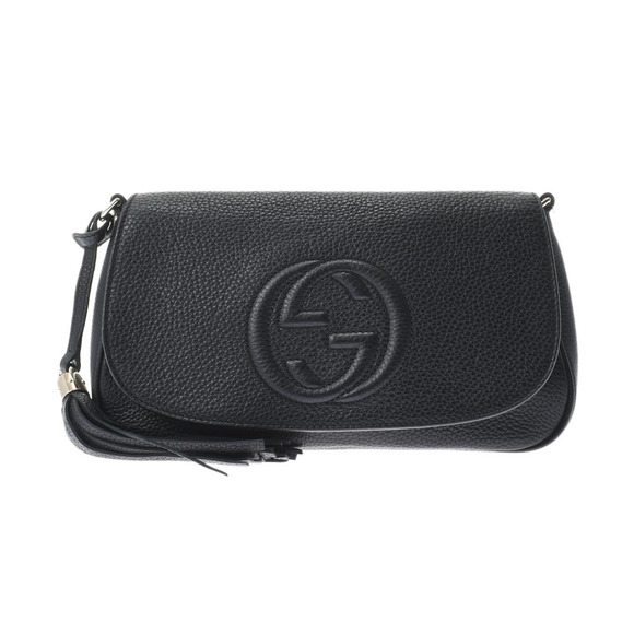 Gucci Soho Chain Black Leather Shoulder Bag - Picture 1 of 15